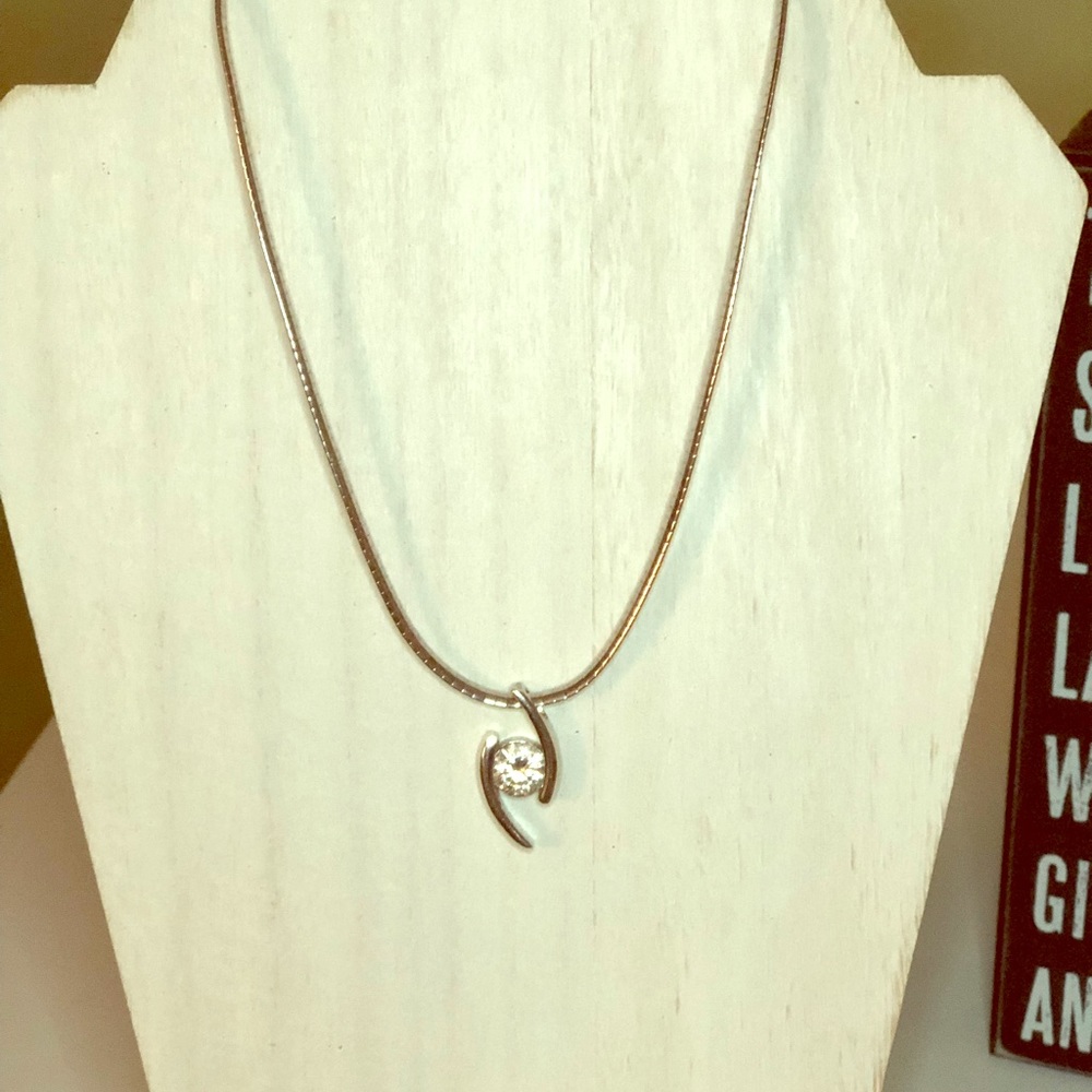Beautiful CZ “diamond” pendant with chain